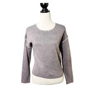 NWOT La Fee Verte Stitched Sweater Grey Size M / L